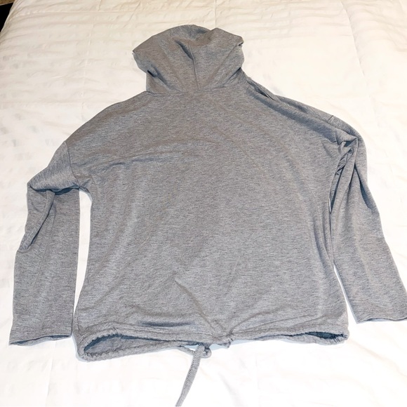💛 🎉HP🎉 Rae Dunn Love Gray Tie Lightweight Hoodie S - Picture 5 of 6